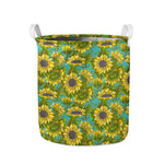 Blooming Sunflower Pattern Print Collapsible Laundry Basket
