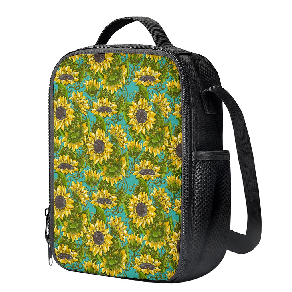 Blooming Sunflower Pattern Print Crossbody Lunch Bag