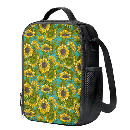 Blooming Sunflower Pattern Print Crossbody Lunch Bag