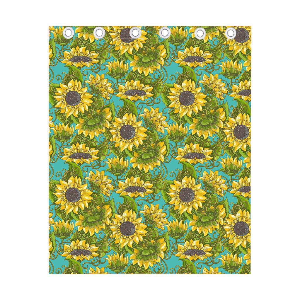 Blooming Sunflower Pattern Print Curtain