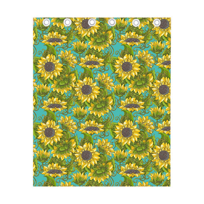 Blooming Sunflower Pattern Print Curtain