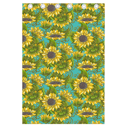 Blooming Sunflower Pattern Print Curtain