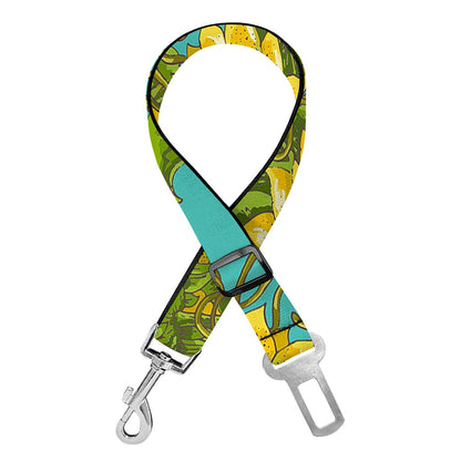 Blooming Sunflower Pattern Print Dog Seat Belt