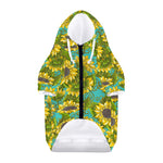 Blooming Sunflower Pattern Print Dog Zip Up Hoodie