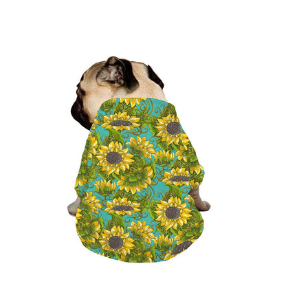 Blooming Sunflower Pattern Print Dog Zip Up Jacket