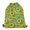 Blooming Sunflower Pattern Print Drawstring Bag