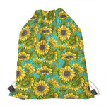 Blooming Sunflower Pattern Print Drawstring Bag