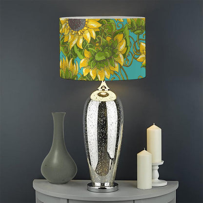 Blooming Sunflower Pattern Print Drum Lamp Shade