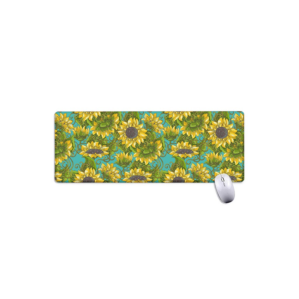 Blooming Sunflower Pattern Print Extended Mouse Pad