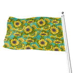 Blooming Sunflower Pattern Print Flag