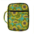 Blooming Sunflower Pattern Print Front Pocket Bible Bag