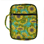Blooming Sunflower Pattern Print Front Pocket Bible Bag