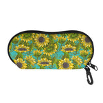 Blooming Sunflower Pattern Print Glasses Case