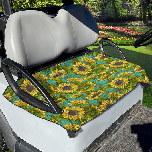 Blooming Sunflower Pattern Print Golf Cart Seat Cover