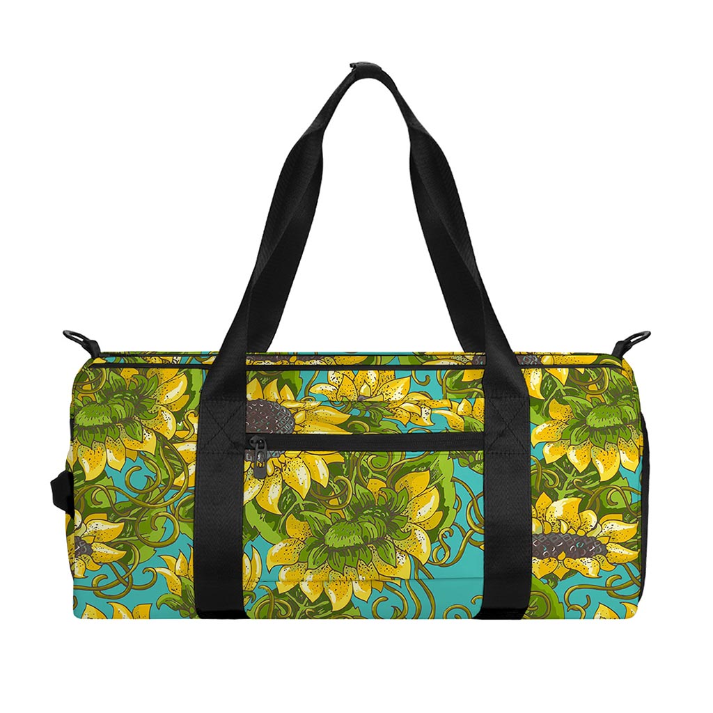 Blooming Sunflower Pattern Print Gym Bag