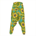 Blooming Sunflower Pattern Print Hammer Pants