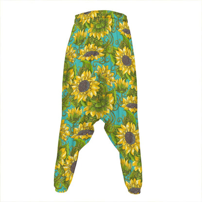 Blooming Sunflower Pattern Print Hammer Pants