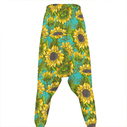 Blooming Sunflower Pattern Print Hammer Pants