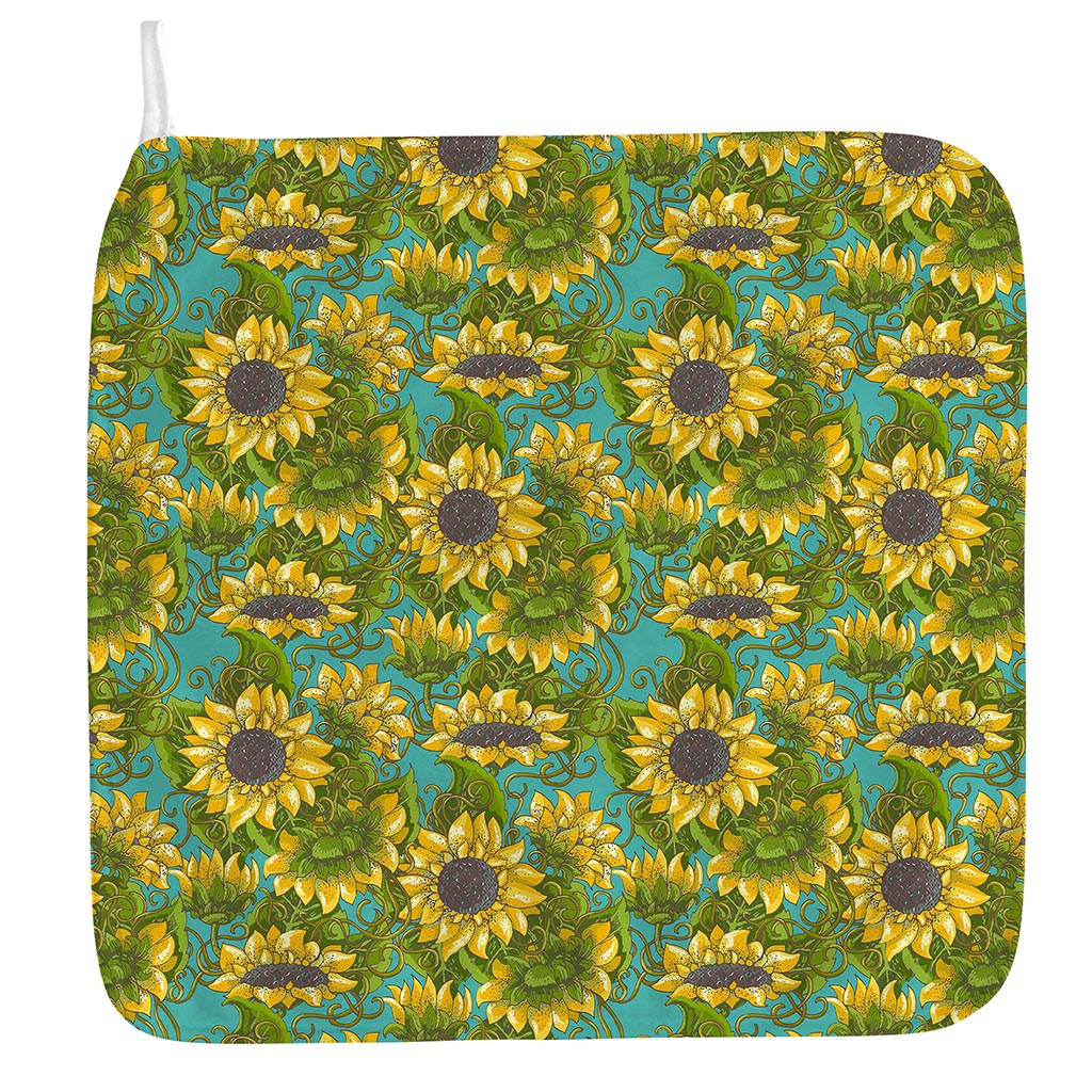 Blooming Sunflower Pattern Print Hand Towel