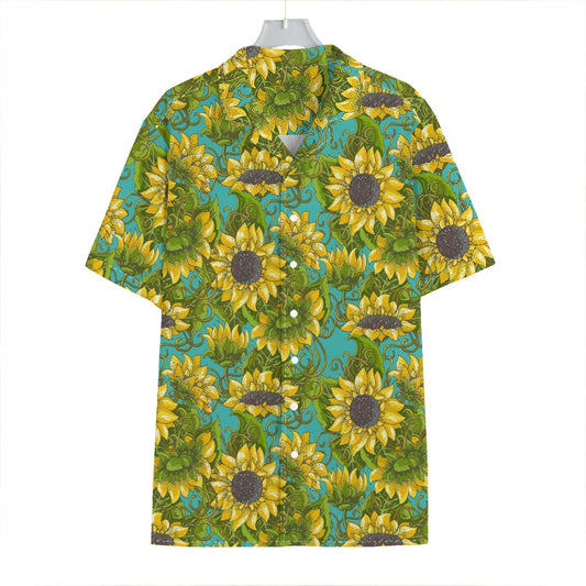 Blooming Sunflower Pattern Print Hawaiian Shirt