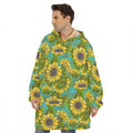 Blooming Sunflower Pattern Print Hoodie Blanket