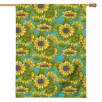 Blooming Sunflower Pattern Print House Flag