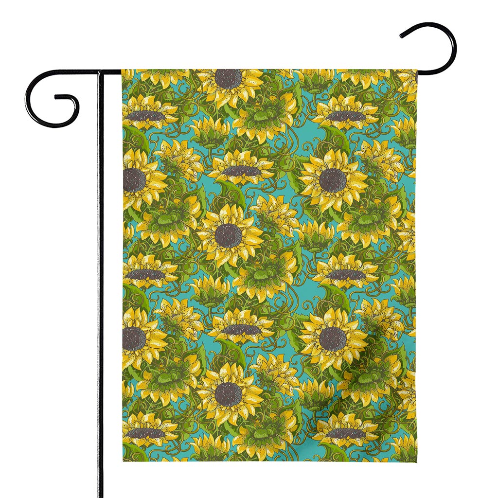 Blooming Sunflower Pattern Print House Flag