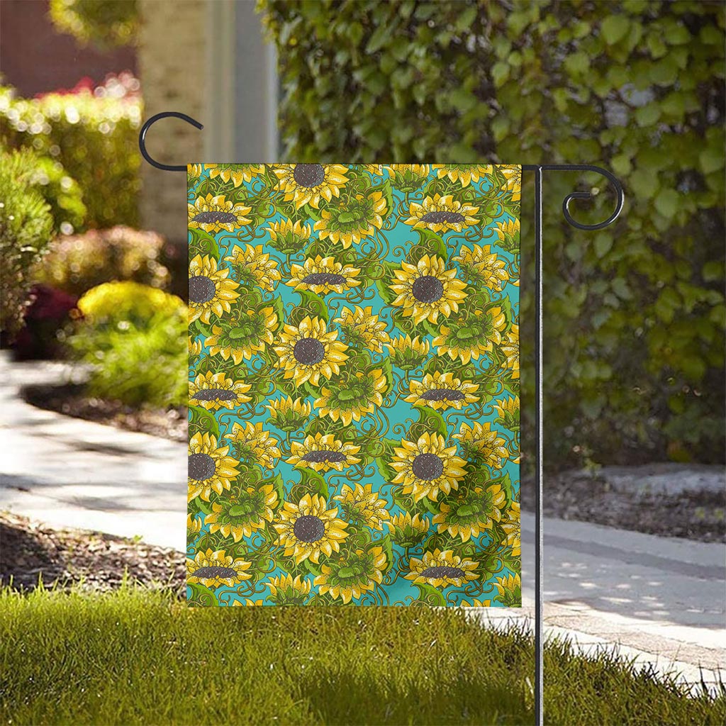 Blooming Sunflower Pattern Print House Flag