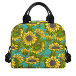 Blooming Sunflower Pattern Print Insulated Lunch Bag