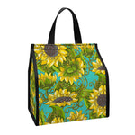 Blooming Sunflower Pattern Print Insulated Lunch Tote