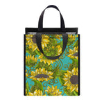Blooming Sunflower Pattern Print Insulated Lunch Tote