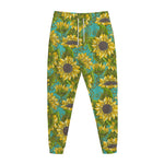 Blooming Sunflower Pattern Print Jogger Pants