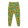 Blooming Sunflower Pattern Print Jogger Pants