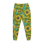 Blooming Sunflower Pattern Print Jogger Pants