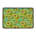 Blooming Sunflower Pattern Print Kitchen Mat