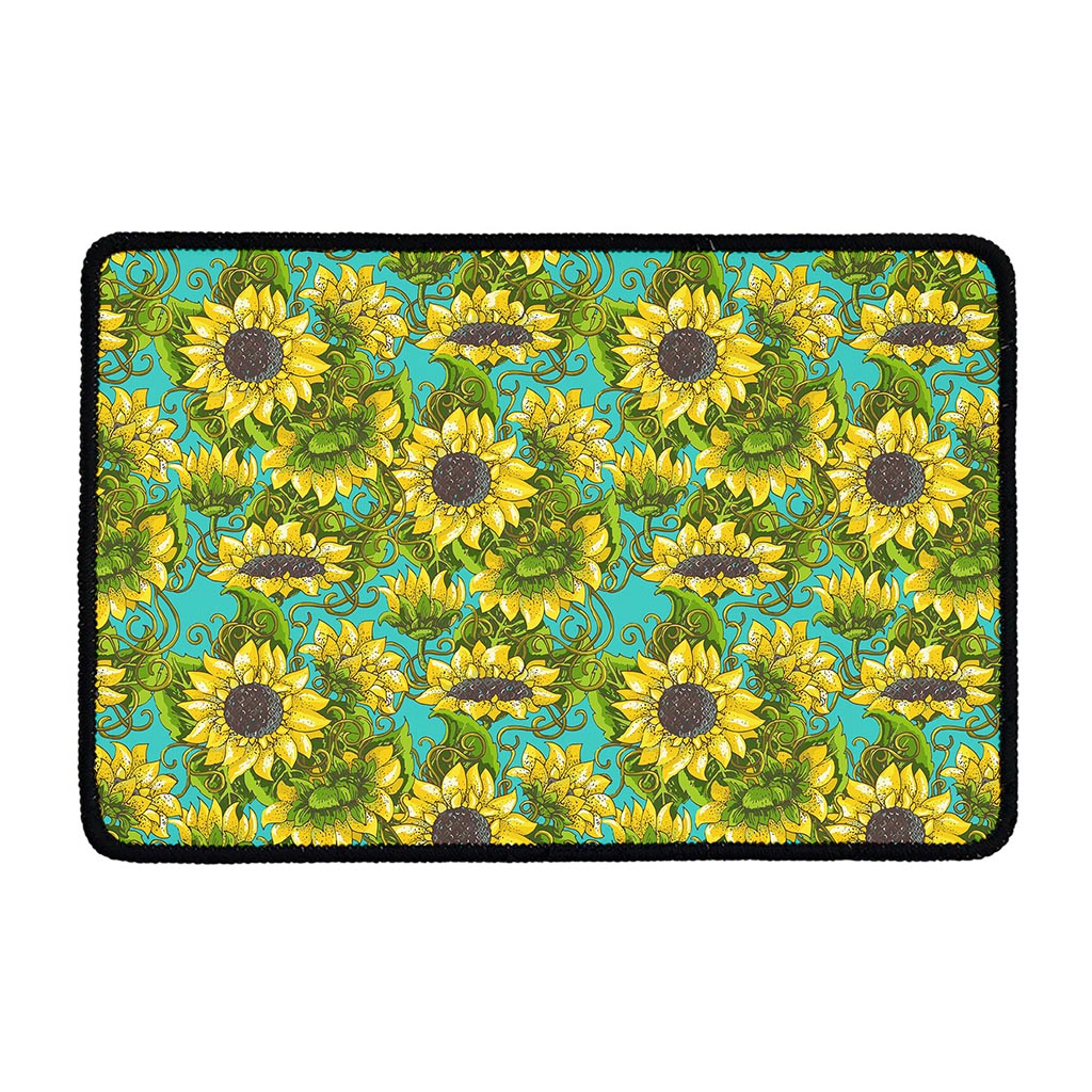 Blooming Sunflower Pattern Print Kitchen Mat