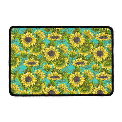 Blooming Sunflower Pattern Print Kitchen Mat