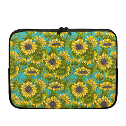 Blooming Sunflower Pattern Print Laptop Sleeve