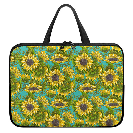 Blooming Sunflower Pattern Print Laptop Sleeve With Handle