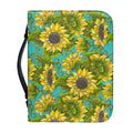 Blooming Sunflower Pattern Print Leather Bible Cover