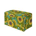 Blooming Sunflower Pattern Print Leather Tissue Box Cover