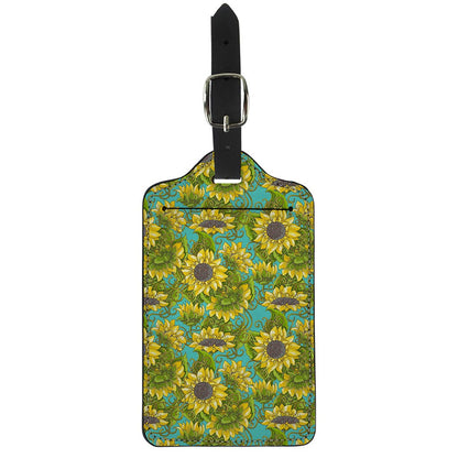 Blooming Sunflower Pattern Print Luggage Tag