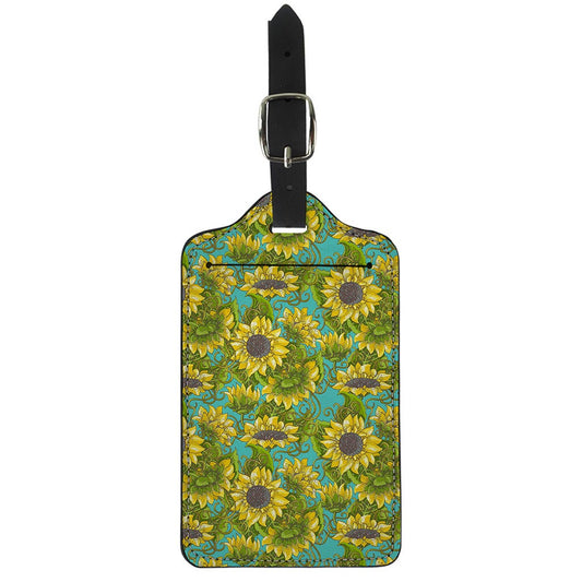 Blooming Sunflower Pattern Print Luggage Tag
