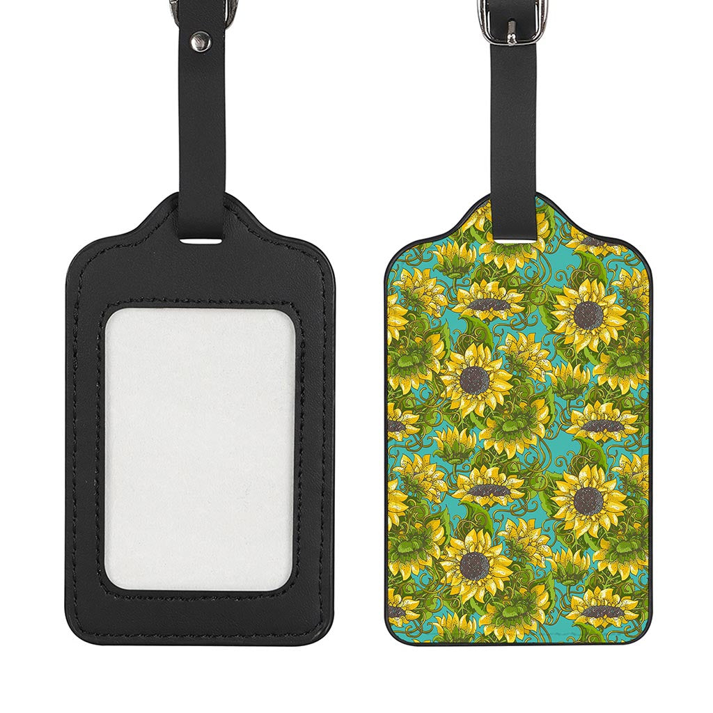 Blooming Sunflower Pattern Print Luggage Tag