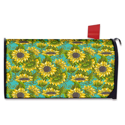 Blooming Sunflower Pattern Print Mailbox Cover