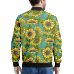 Blooming Sunflower Pattern Print Men's Bomber Jacket
