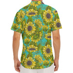 Blooming Sunflower Pattern Print Men's Deep V-Neck Shirt