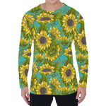 Blooming Sunflower Pattern Print Men's Long Sleeve T-Shirt