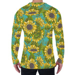 Blooming Sunflower Pattern Print Men's Long Sleeve T-Shirt