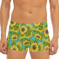 Blooming Sunflower Pattern Print Men's Short Boxer Briefs